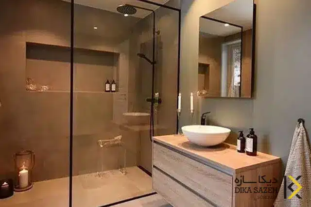 پارتیشن شیشه‌ای حمام